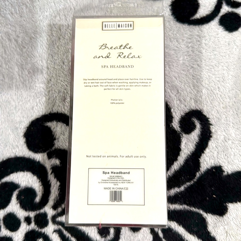 Belle Maison Dark Red Spa Headband & 7pc Champagne  Bath Bomb Set! New with tags - Picture 3 of 6